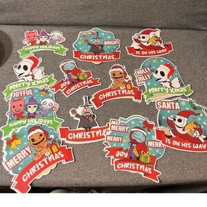 Nightmare Before Christmas Cardboard Ornament Set Jack Sally Zero‎ Holiday Decor